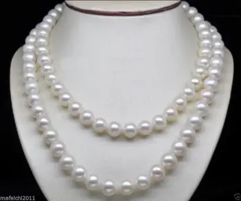 Kvinder Gave ordet Kærlighed, ægte AAA 8-9mm hvid ferskvand perle halskæde 35