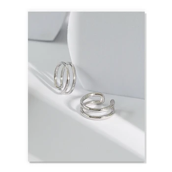 S'STEEL koreanske Ring For Kvinder Sterling Sølv 925 Minimalistisk Dobbelt Linje Designer Åbning Ring Bague Fantaisie Femme Smykker
