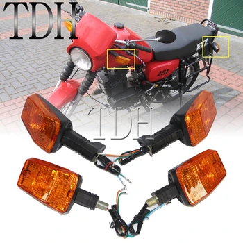 4STK 12V Motorcykel Foran/Bag, blinklys Indikator E3 Emark Dreje Gult Blinker Gult Blinklys Lampe Til MZ ETZ 251