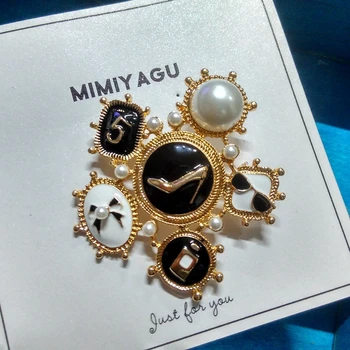 Romantisk mode tilbehør Korea badge ægte krystal perle broche pin-smykker