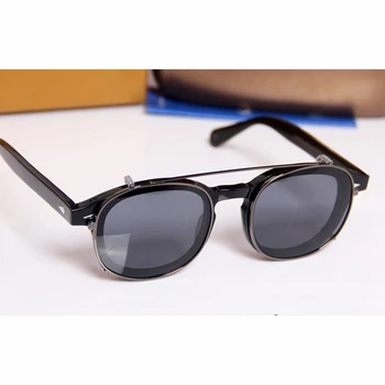 Clip-On Solbriller Mænd Kvinder Johnny Depp Polariserede solbriller Luksus Mærke Acetat Stel Vintage Lemtosh Briller Top kvalitet