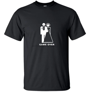 Brugerdefineret Sjove Voksen T-Shirt Game over - Sort Forholdet Ægteskab