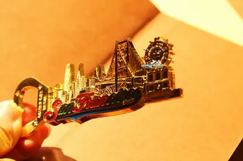USA San Francisco Golden Gate Bridge Turisme Rejser Souvenir Gave 3D Metal Køleskab Køleskab Magnet Craft Øl Oplukker
