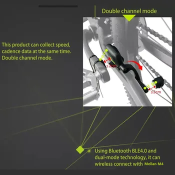 Meilan Cykel Tilbehør C1 C3 C5 Wireless Speed / Kadence Sensor Vandtæt Bluetooth-BT4.0 sensore Bike pulsmåler