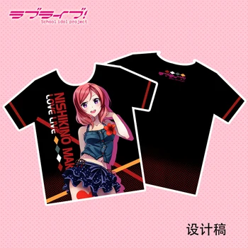 Japansk Anime Elsker At Leve! T-shirt Nishikino Maki Polyester T Shirt Lovelive Sommeren Aktiv Mode Mænd, Kvinder Tøj