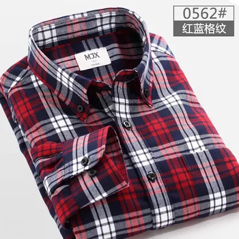 2020 Nye Efteråret Mærke Mænds Plaid Shirt Mandlige Warm langærmet Shirt Plus Size Unge Office Business Casual Skjorte Mænd