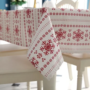 Nye År Dug Rød Snefnug Jul Mønster, Dug Bryllup Dekoration Banket Vaskbar Tabel Dække Tekstiler