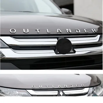 Tilbehør til bilen Chrome Bil 3D Bogstaver Hætte Logo logo Badge bil klistermærke Til Outlander Ordlyd 3D For Mitsubishi Outlander