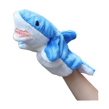 BOLAFYNIA Børn hånddukke Legetøj grå blå haj spædbarn barn plys Udstoppet Legetøj til Jul, fødselsdag gaver