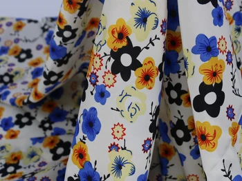Vintage-Patchwork Blomster Chiffon Stof Tekstil Til Kjole