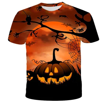 2020 Nye Sommer Drenge hot salg Halloween Græskar lygter T-Shirt med Print Mode Kids T-Shirt Til Dreng polyester Børn T-Shirt
