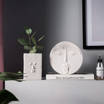 Nordiske Kreative Abstrakt Keramik Vase stue Blomst Arrangement Blomster Hjem Art Dekoration Pynt