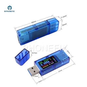 RD AT34 USB 3.0-Farve-LCD-USB-Tester Mini Multimeter Telefon Reparation Assistent for Voltmeter Amperemeter Spænding Strøm Detektor