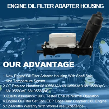 Motor Olie Filter Adapter Boliger For Chrysler-Dodge Charger Durango Grand Caravan Jeep Cherokee, Wrangler 3,6 L 3.2 L 68105583AF