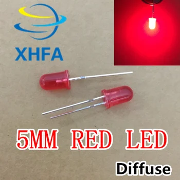 1000 STK/Masse, 5 MM Rødt LED-Diode Runde Diffust Rød Farve Lampe F5 DIP Fremhæve Nye Engros Elektronisk