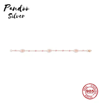 Mode Charme I Sterling Sølv Kopi 1:1 Kopi -, Sølv-Pink Perle Armbånd Med Vedhæng Kvinder Monaco Luksus Smykker Gave