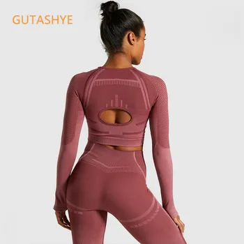 GUTASHYE 2 delt Sæt træningstøj til Kvinder Sports-Bh og Leggings Sæt sportstøj til Kvinder Fitness Tøj Athletic Yoga Sæt