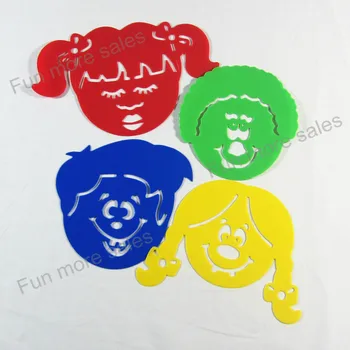 4Designs Stencils Børn tegning skabeloner af Plast sjov ansigtsmaling yrelser DIY baby børn hot pædagogisk legetøj 102-162mm