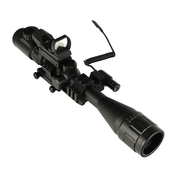 Ohhunt 4-16X40 AOEG Taktiske Combo Riffelsigte Mil Dot Ledning Optisk Sigtemiddel Rifle Anvendelsesområde med Rød Laser Red Dot Sight Jernbane Montere