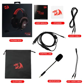 Redragon ZEUS H510 Gaming Hovedtelefoner støjreducerende,7.1 USB Surround Beregne headset Hovedtelefoner Mikrofon til PC, PS4/3 Xbox, En