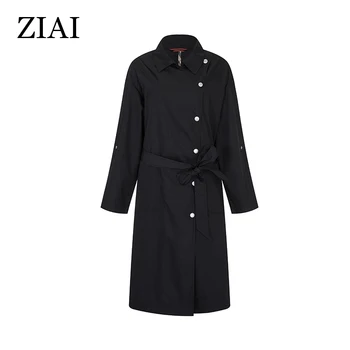 ZIAI 2020 foråret jakke kvinders lange lys beige cool jakker mode kvindelige pels outwear top mærke kvalitet på lager ZS-7090