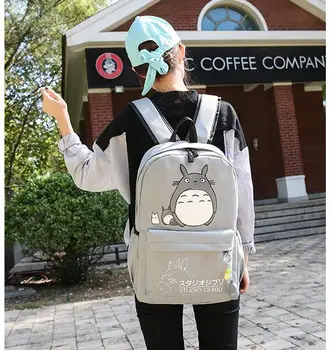 1 stykke Totoro Rygsæk 3D-print rejse softback kvinder mochila Skole space notebook piger skoletaske med totoro nøglering