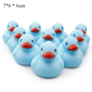 ESALINK 10stk 7Cm Blå Serie Vand at Svømme Legetøj Farverige Bløde Flydende Rubber Duck Badning Legetøj Til Baby Badekar Legetøj