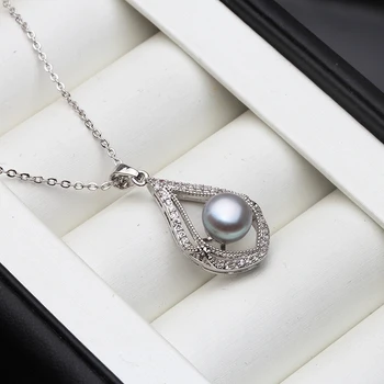 Nye Ferskvands Perle Halskæde Vedhæng,925 Sølv Kæde Ægte Perle Vedhæng Halskæde Til Kvinder Billige Smykker Gave