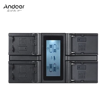 Andoer NP-FZ100 LCD-Display 4-Kanal Digital Kamera Batteri Oplader til Sony A7III A9 A7RIII A7SIII Kamera Batteri Oplader