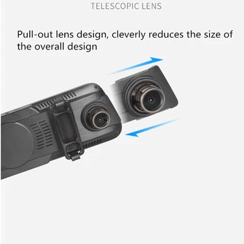 10tommer Dash Cam Video-Optager Dashcam Fuld HD-Streaming Media Kørsel Optager HD-Night Vision Kørsel Optager Bil Kamera