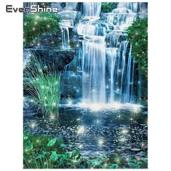 EverShine 5D DIY Diamant Broderi Vandfald Billeder Af Rhinestones Diamant Maleri Cross Stitch Natur Håndlavet Home Decor