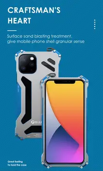 R-Bare Armor Metal Phone Case For iPhone 12 Slagfast Metal Aluminium Tilbage Dække For iPhone 12 Pro Max/12 Pro/iPhone mini 12