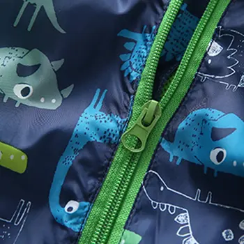 COOTELILI 80-120cm Foråret Efteråret Dinosaur Vindjakke Kids Jacket Drenge Overtøj Pels Hætteklædte Baby Tøj Til Drenge