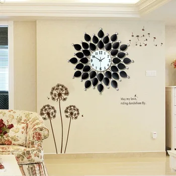 Europæisk stil Tieyi vægur kreative stue ur moderne simple soveværelse mute kvarts vægur 67X67CM