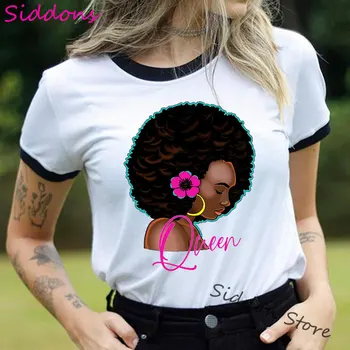 Golden Black Queen Brev, Sexy Læber Grafisk t-shirt til Kvinder Tøj Afrikanske Kort Kvindelige T-shirt Melanin Poppin Tee shirt Femme