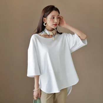2020 Nye Efteråret Sommeren Kvinder Hvid Langærmet T-Shirts Af Høj Kvalitet Mænds Bomuld T-Shirt