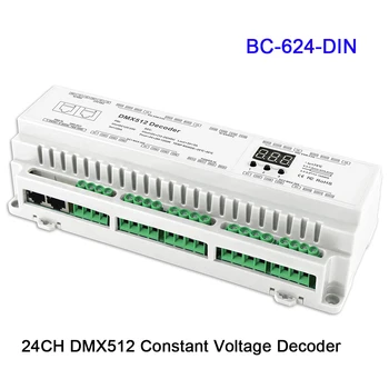 BC-624-DIN/BC-632-DIN/BC-640-DIN 24/32/40CH DMX512/8bit/16bit Input DC12V-24V RJ45-Tilslutning LED RGB/RGBW Strip lampe Dekoder