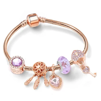 BAOPON Antikke Krystal Hjerte øreringe Med Murano Glas Perler Armbånd til Kvinder Valentine ' s Day Gave Smykker Dropshipping