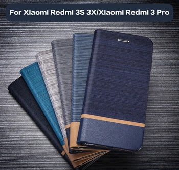 Business Læder Telefon Tilfældet For Xiaomi Redmi 3S 3X Tegnebog Tilfælde Silikone Tilbage Dække For Xiaomi Redmi 3 Pro Prime-Kort Slot Sag