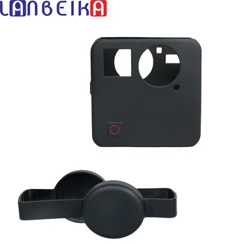 LANBEIKA 2-i-1 Beskyttende Silikone Tilfældet Hud Gummi Cover + objektivdæksel Tilfældet for GoPro Fusion 360-graders Kamera