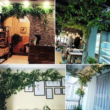 Kunstige birk grene 12pcs/masse silke blad simulering planter falske gren bryllup indretning til hjemmet væggen baggrund