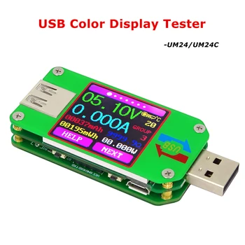 UM34 UM34C UM25 UM25C UM24 UM24C LD25 LD35 Farve-LCD-Display USB-Spænding Nuværende Meter Tester Voltmeter Amperemeter USB-Tester