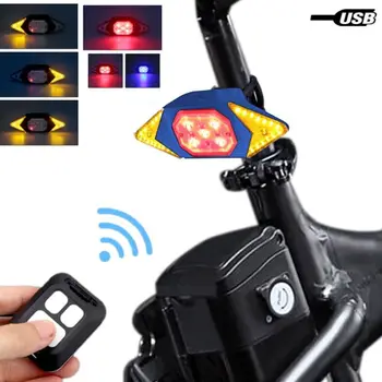 LED Automatisk Retning Indikator Cykel Bageste Baglygte USB-Genopladelige Cykling MTB Cykel Sikkerhed Advarsel blinklys Lys