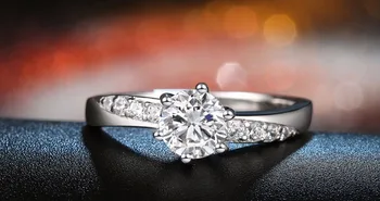 Vielsesringe for Kvinder Ny Hot Sell 925 Sterling Sølv Super Shiny Cubic Zirconia Ring Damer' Smykker Gave Drop Shipping
