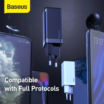 Baseus GaN 45W USB-Oplader Til iPhone, Samsung Xiaomi Mobiltelefon Hurtig Opladning 4.0 3.0 QC SCP Hurtig Oplader PD USB Type C Oplader