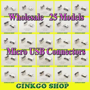 Universial 25Models Mikro-USB-Stik Stik 5P 5Pin Sockect reparation Mobiltelefon til Huawei, Sony, Samsung, Htc Lenovo Zte