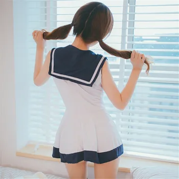 Japan/koreansk Skole Uniformer Sexet Cute Kvinder/Pige matroskrave JK Studerende Tøj Sæt kjole+Trusser Sæt Natklub fest tøj