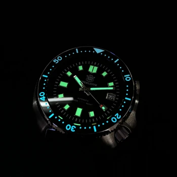 Mænd dykker ur,STEELDIVE herre automatiske ure 200m vandtæt mekanisk armbåndsur Schweiz lysende ur spejl safir