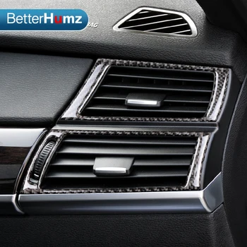 For BMW e70 X5 X6 e71 Carbon Fiber Bilen Navigation Kontrolpanel airconditionanlæg outlet Dekorativ Ramme Dække Trim Hot