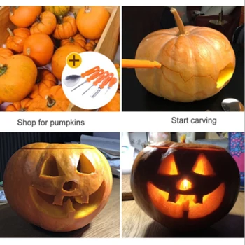 14Pcs/set Professionelt Pumpkin Carving Kit Halloween Skære Forme Græskar Skær Thanksgiving DIY forskærerkniv Værktøjer